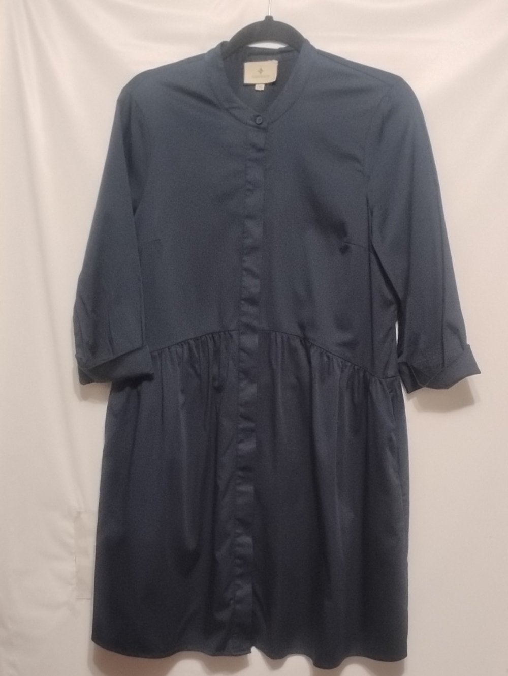 TUCKERNUCK‎ Classic Navy Crepe Royal Preppy Transitional Shirt Dress